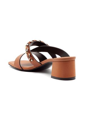 Brown Leather mule sandals DONNARÍ | GD34EAVENA