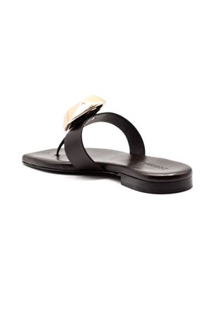 Sandalo basso in cuoio marrone scuro DONNARÍ | GD56BFONDENTE