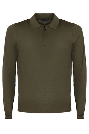 Military green virgin wool polo shirt DRUMOHR | D0D149441