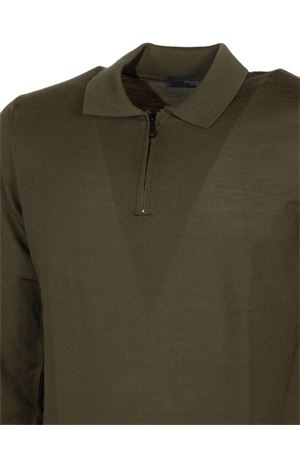 Military green virgin wool polo shirt DRUMOHR | D0D149441