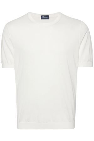 White fine knit cotton T-shirt DRUMOHR | D0GN100L120