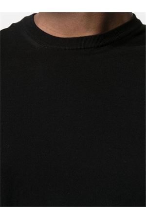 Black fine knit cotton T-shirt DRUMOHR | D0GN100L690