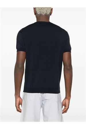 Dark Blue fine knit cotton T-shirt DRUMOHR | D0GN100L795