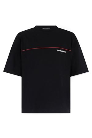 Black cotton T-shirt DSQUARED | S71GD1653D20033900