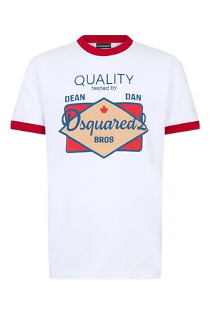 White cotton T-shirt DSQUARED | S71GD1658D20033964