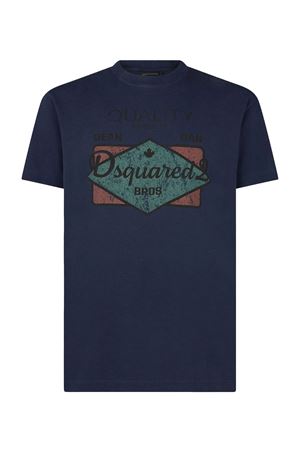 T-Shirt in cotone blu DSQUARED | S71GD1659D20049470
