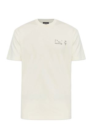 T-shirt in jersey di cotone beige chiaro DSQUARED | S71GD1660D20033103