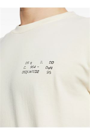 T-shirt in jersey di cotone beige chiaro DSQUARED | S71GD1660D20033103
