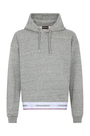 Felpa con cappuccio in cotone grigio DSQUARED | S71GU0768D25026856M