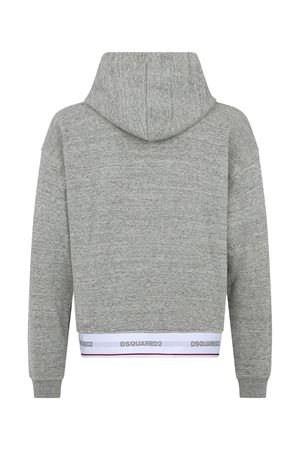 Felpa con cappuccio in cotone grigio DSQUARED | S71GU0768D25026856M