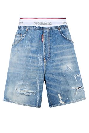 Shorts Surfer in denim di cotone blu chiaro DSQUARED | S71MU0886D30038470