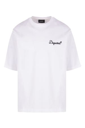 White cotton loose fit T-shirt DSQUARED | S74GD1525D20106100