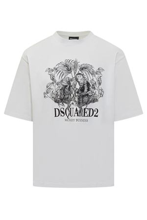 White Monkey Business Loose Fit T-Shirt DSQUARED | S74GD1545D20106100