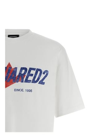 White cotton graphic-print T-shirt DSQUARED | S74GD1556D20106100