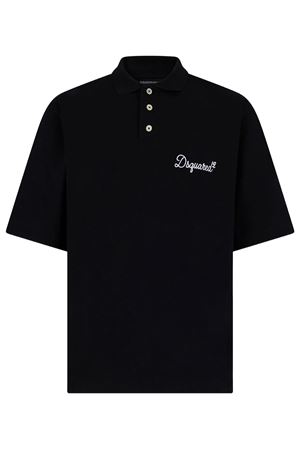 Black cotton polo shirt DSQUARED | S74GL0100D20106900