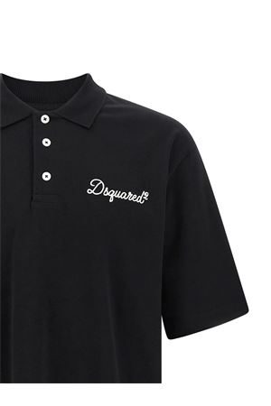 Black cotton polo shirt DSQUARED | S74GL0100D20106900