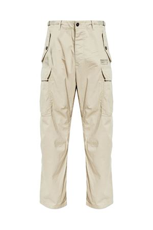 Cream cotton cargo trousers DSQUARED | S74KB1115S35175801