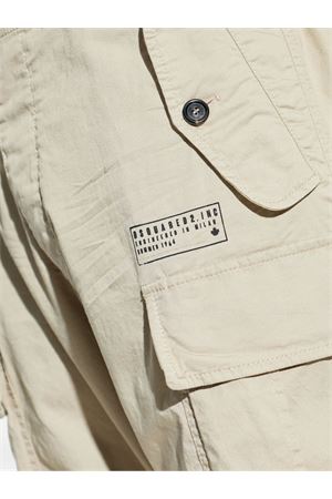 Cream cotton cargo trousers DSQUARED | S74KB1115S35175801