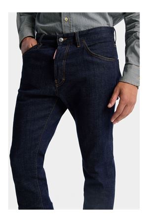 Dark Rinse Wash Teddy jeans in dark blue DSQUARED | S74LB1893S30664470