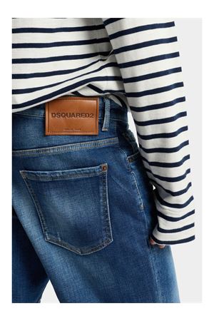 Shorts in denim di cotone elasticizzato blu DSQUARED | S74MU0990S30872470
