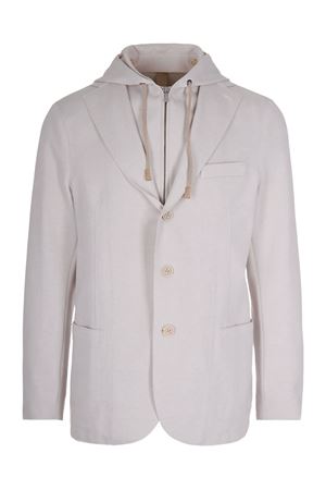 Single-breasted jacket in sand cotton blend jersey ELEVENTY | M70GIAF02TES0M03702