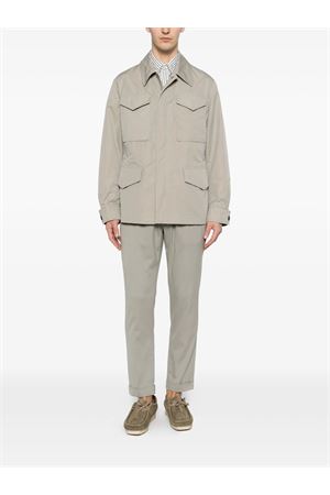 Green cotton and silk blend drawstring trousers ELEVENTY | M75PANB21TET0K00407N