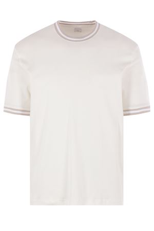 White cream cotton jersey t-shirt ELEVENTY | M75TSHM13TES0M291010301