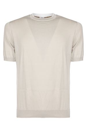T-shirt in maglia di cotone beige ELEVENTY | M76MAGM65MAG0M0410301