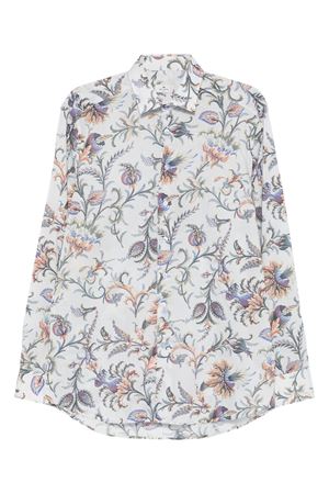 White cotton floral shirt ETRO | MRIB000199SA5P8X0880