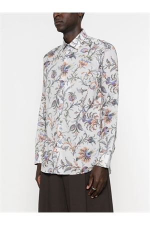 White cotton floral shirt ETRO | MRIB000199SA5P8X0880