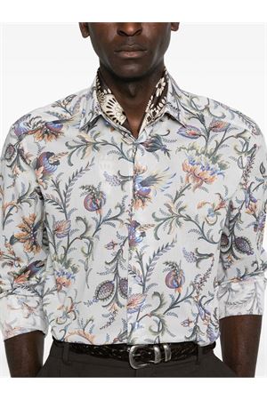 White cotton floral shirt ETRO | MRIB000199SA5P8X0880
