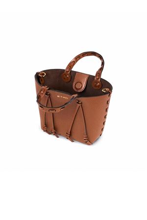 Tote bag in plain-coloured tumbled leather ETRO | WP1D0043AE266M1384