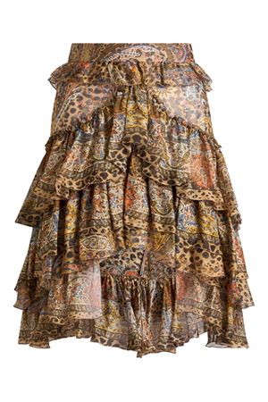 High-waisted short skirt in pure silk chiffon ETRO | WRFA018599SP1K9X0826