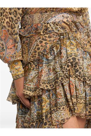 High-waisted short skirt in pure silk chiffon ETRO | WRFA018599SP1K9X0826