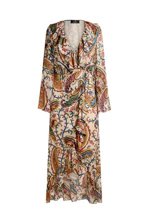 Abito lungo a portafoglio in seta Peau d'Ange ETRO | WRHA055799SA1N2X0801