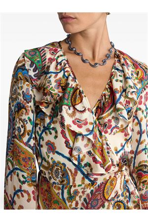 Abito lungo a portafoglio in seta Peau d'Ange ETRO | WRHA055799SA1N2X0801