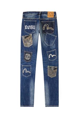 Jeans in denim di cotone blu scuro EVISU | 2ESHTM6JE1050INDM