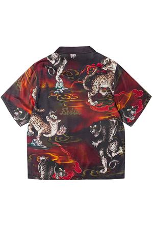 Camicia con stampa leopardata EVISU | 2ESHTM6SS1032BLKA