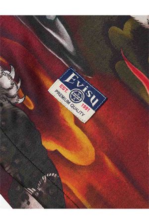 Camicia con stampa leopardata EVISU | 2ESHTM6SS1032BLKA