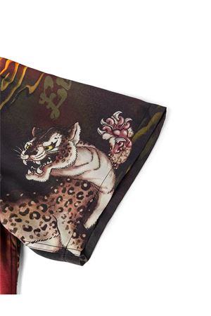 Camicia con stampa leopardata EVISU | 2ESHTM6SS1032BLKA