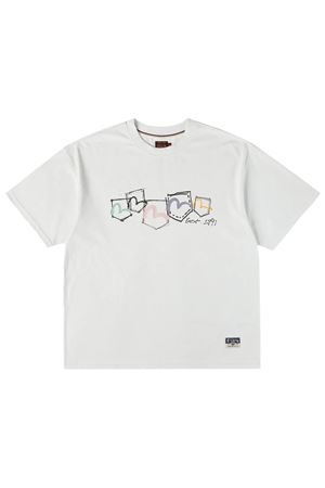 T-shirt in cotone bianco EVISU | 2ESHTM6TS1074ECUX