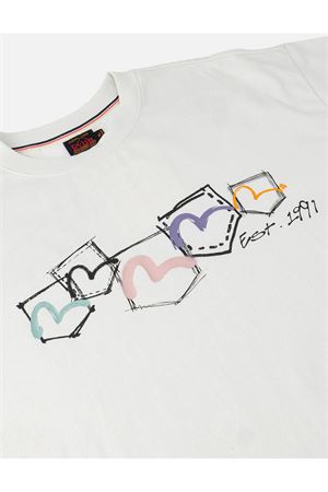 T-shirt in cotone bianco EVISU | 2ESHTM6TS1074ECUX