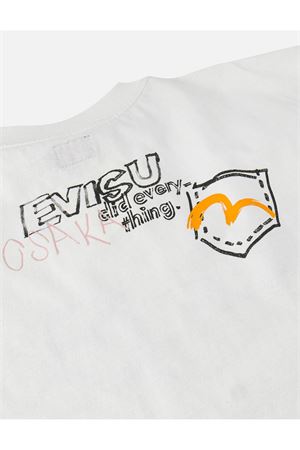 T-shirt in cotone bianco EVISU | 2ESHTM6TS1074ECUX