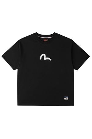 Hand-Brushed Daicock Print T-Shirt EVISU | 2ESHTM6TS1090BLKX