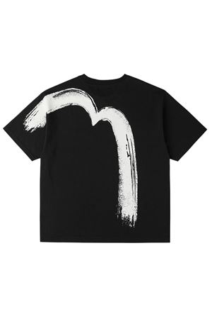 Hand-Brushed Daicock Print T-Shirt EVISU | 2ESHTM6TS1090BLKX