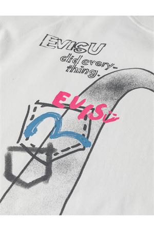 Hand-drawn Daicock and Multi-pocket Graffiti T-shirt EVISU | 2ESHTM6TS1100ECUX