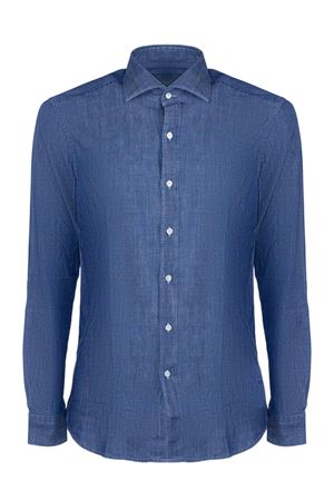 Regular Fit Stone Washed Denim Shirt FAY | NCMA152115LZBLU207