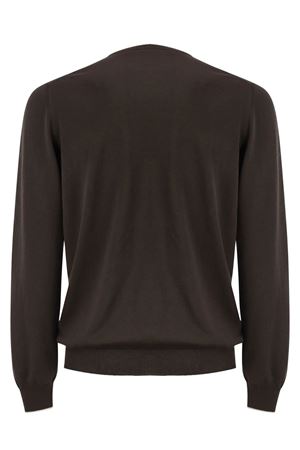 Pull in maglia rasata di cotone marrone FAY | NMMC1521730VHY4867