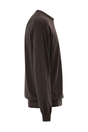 Pull in maglia rasata di cotone marrone FAY | NMMC1521730VHY4867