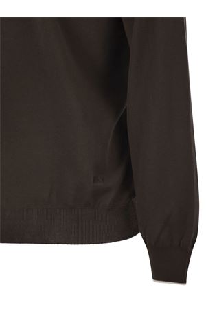 Pull in maglia rasata di cotone marrone FAY | NMMC1521730VHY4867